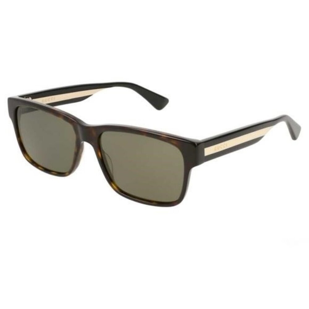 💯 Authentic- New Gucci GG0340S 008 Brown Green Sunglasses